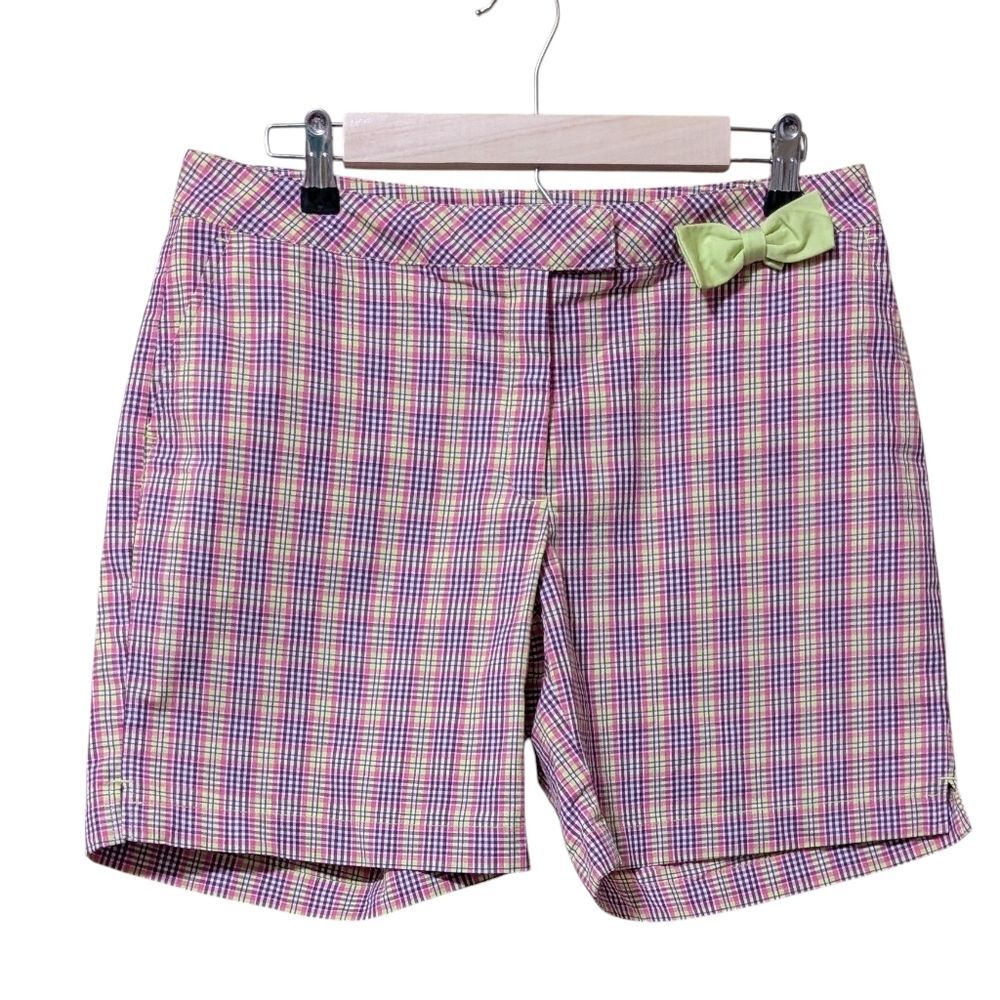 Lady Hagen refresh Leeds Golf Short size 8 cotton blend plaid bow Athleisure